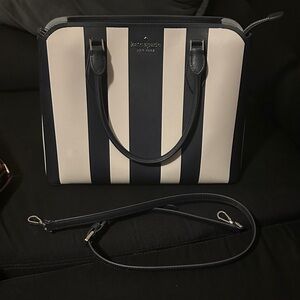 Kate Spade Navy and Cream Striped Women's Bag